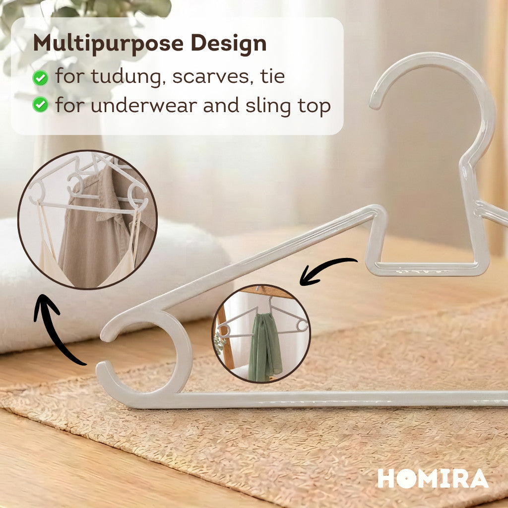 HOMIRA Multipurpose Plastic Clothes Hanger Non-slip Durable (12 Pcs/Set)