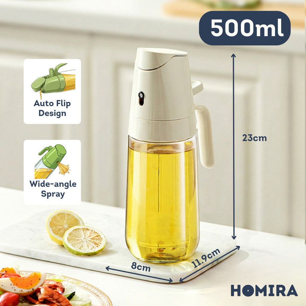 HOMIRA Spray & Auto Flip Oil Dispenser (300ml/500ml)