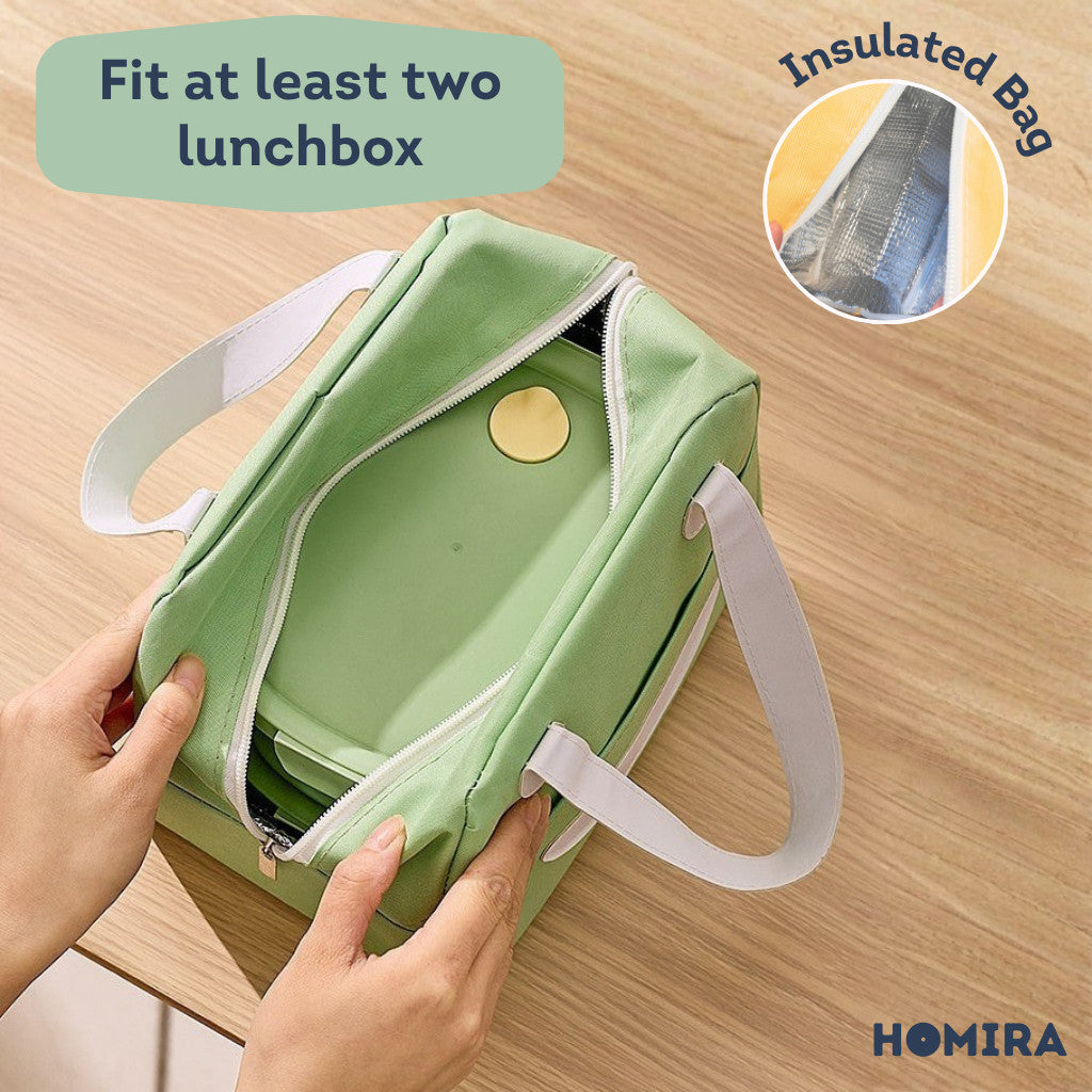 HOMIRA Summer Series Borosilicate Glass Lunchbox Bag Airtight & Microwave Safe Set