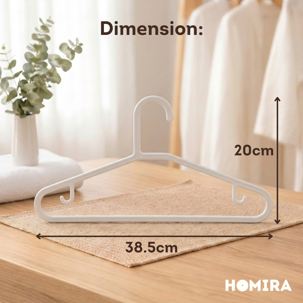 HOMIRA Standard Plastic Clothes Hanger Non-slip Durable (12 Pcs/Set)