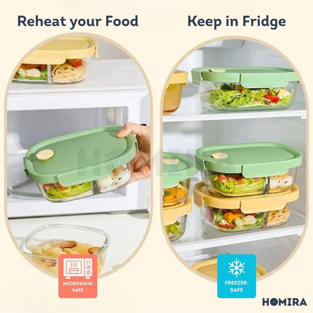Summer Series Borosilicate Glass Lunchbox Bag Set