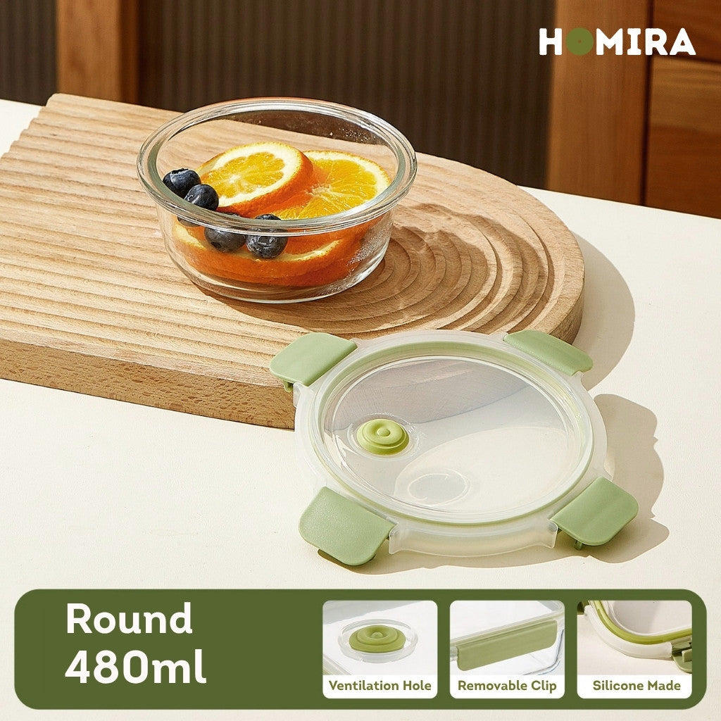 HOMIRA Daisy Girl Series Glass Lunch Box & Insulated Bag Set (480ml - 1100ml)