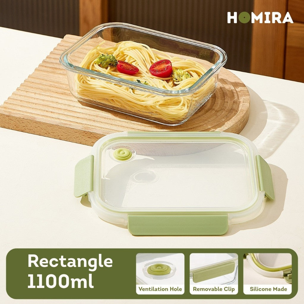HOMIRA Daisy Girl Series Glass Lunch Box & Insulated Bag Set (480ml - 1100ml)
