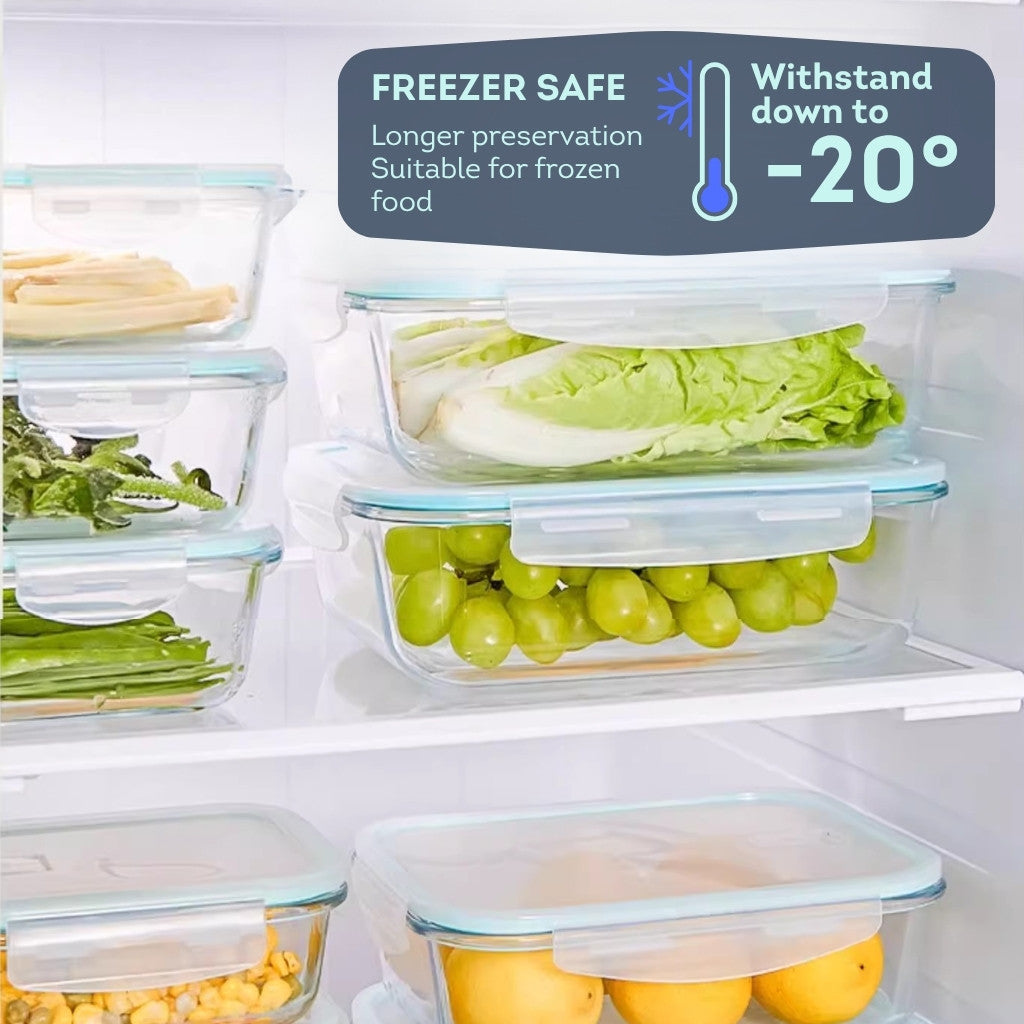 HOMIRA Classic Series Borosilicate Glass Food Container Set (4PCS Set)