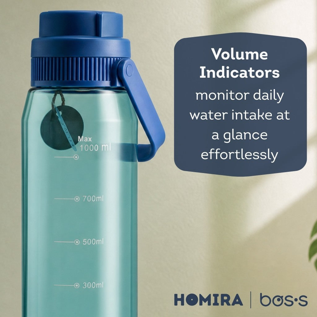 Bos's Tritan Sport Water Bottle with Integrated Handle - 1000ml