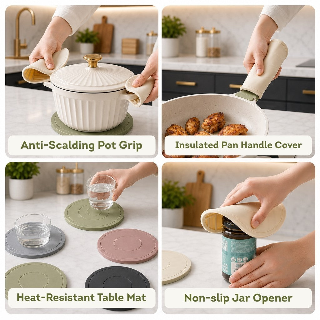 HOMIRA Thickened Silicone Heat-Resistant Round Trivet Mat (16cm / 22cm)