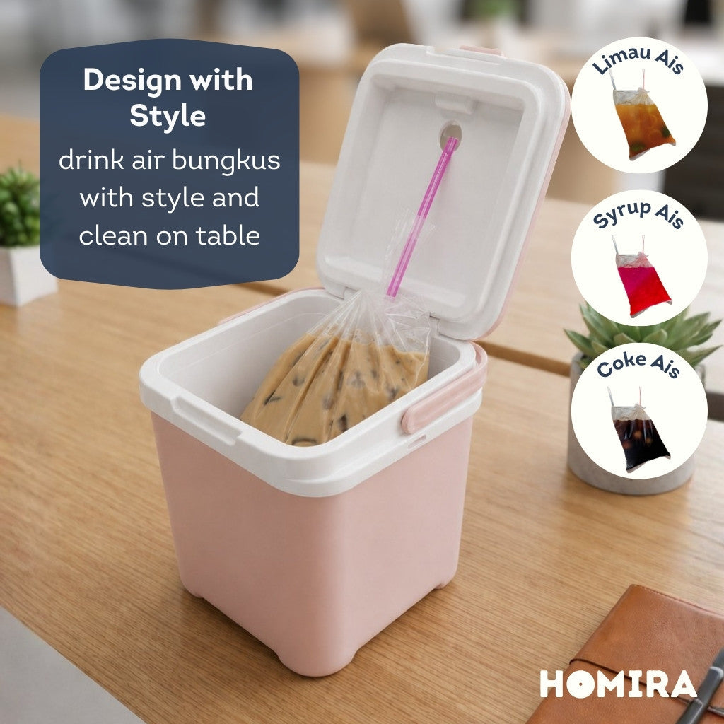 HOMIRA Mini Cooler Box (1L/3L) - Drinks Holder, Keep Cold, BPA Free