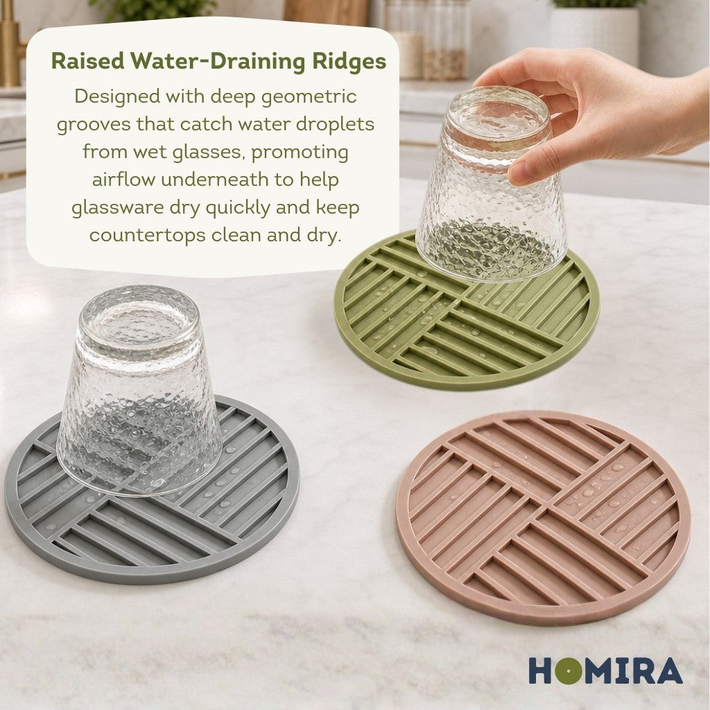 HOMIRA Thickened Silicone Heat-Resistant Round Trivet Mat (16cm / 22cm)
