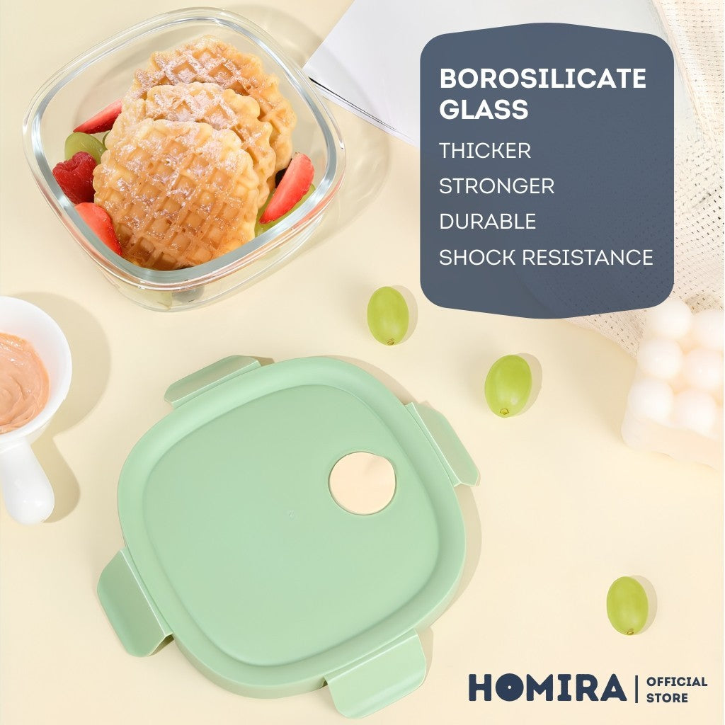 HOMIRA Summer Series Borosilicate Glass Food Container (4PCS Set)