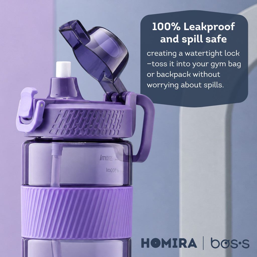 Bos's Tritan Sport Water Bottle 1700ml - Durable, BPA Free, Leakproof