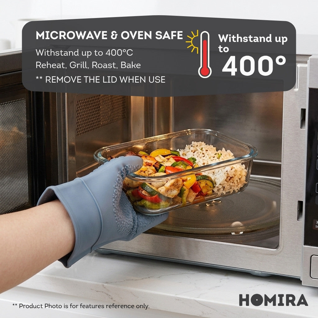 HOMIRA PureView Mini Glass Food Container Set (6 Pcs)
