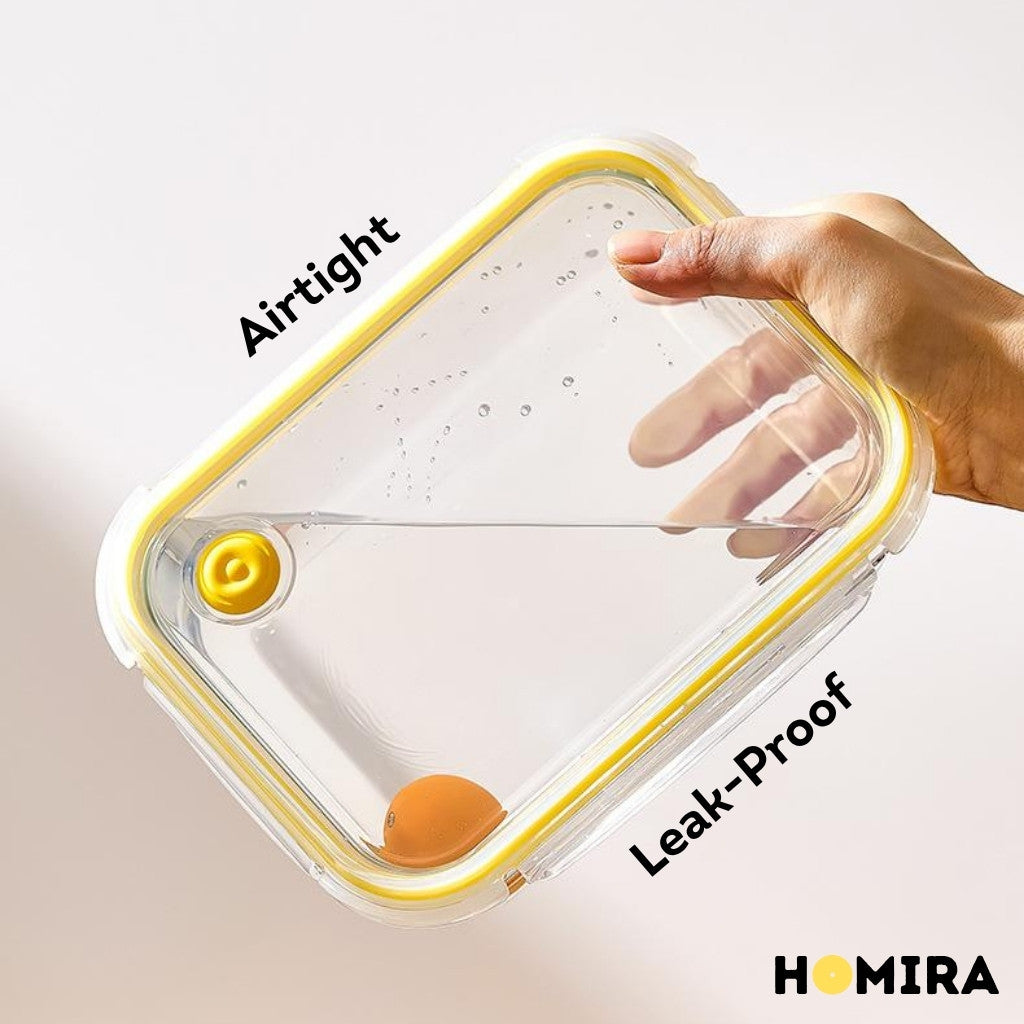 HOMIRA Borosilicate Glass Food Container Family Set (6 Pcs)