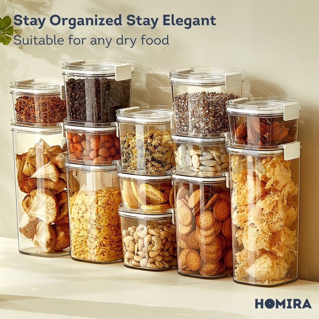 Homira Vacuum Seal Compress Food Container for Dry Food Storage SET