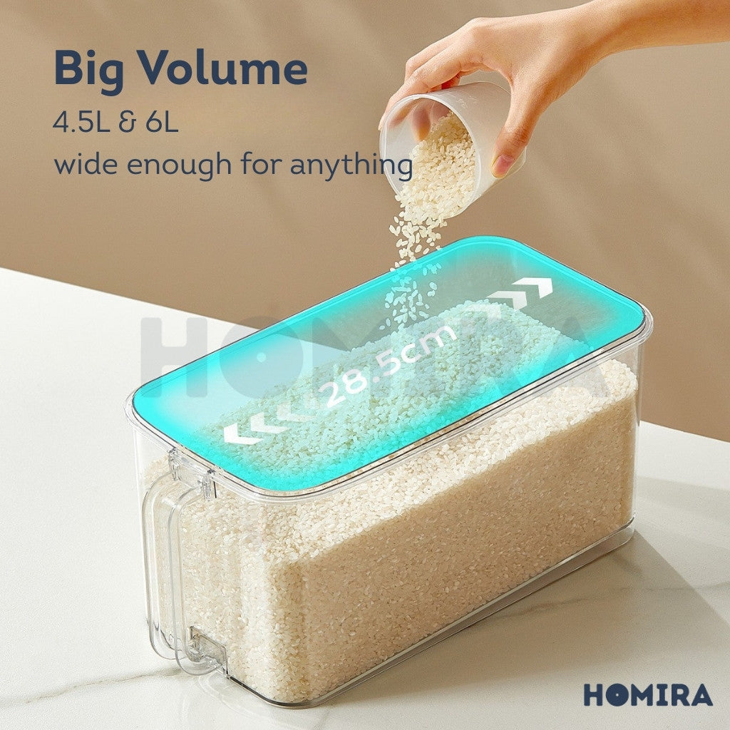 Homira Compress Vacuum Rice Container Airtight Food Storage 4.5L / 6L