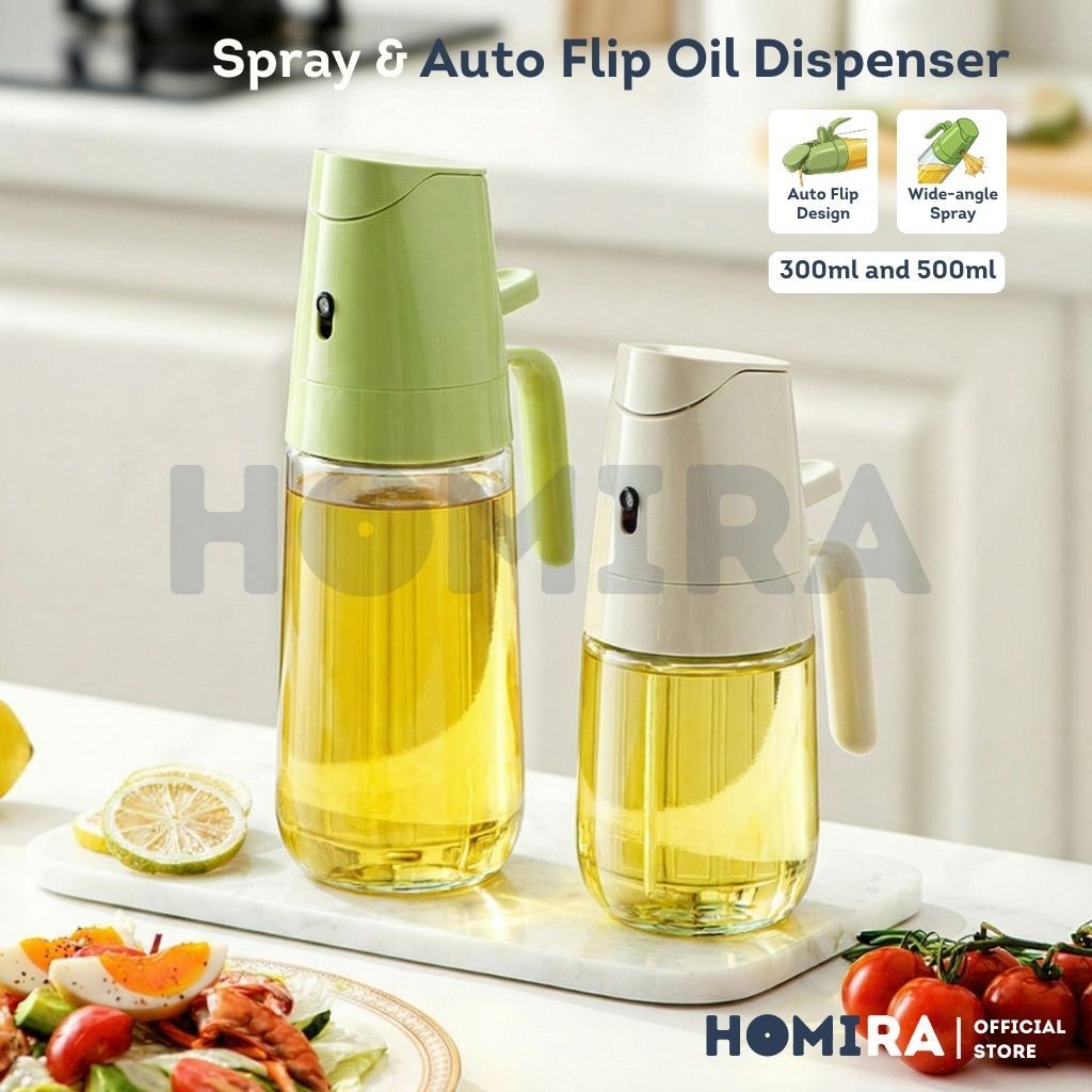 Homira Spray & Auto Flip Oil Dispenser 300ml / 500ml