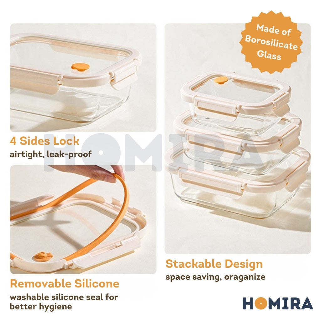 Signature Series Borosilicate Glass Lunchbox Bag Set