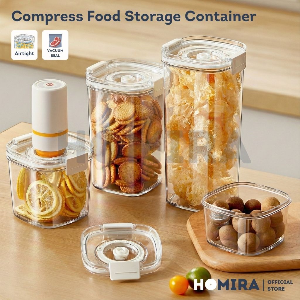 Homira Vacuum Seal Compress Food Container for Dry Food Storage 460ML-1800ml