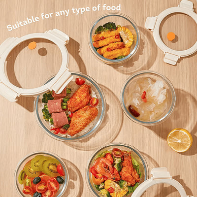 HOMIRA Signature Series Round Borosilicate Glass Food Container (450ml-1050ml)