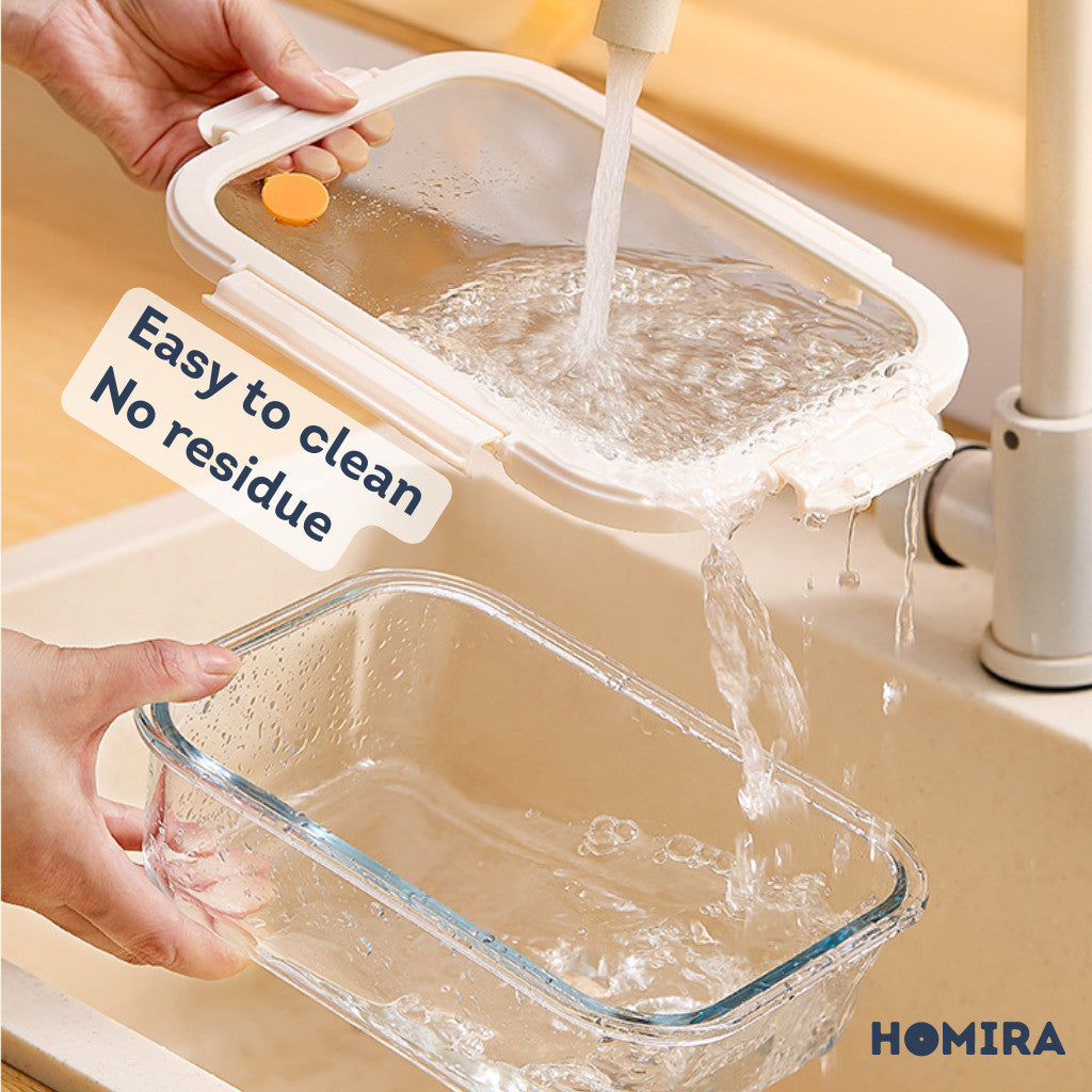HOMIRA Signature Series Borosilicate Glass Food Container (450ml-2600ml)