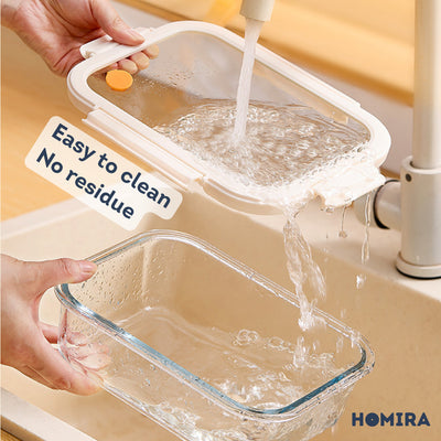 HOMIRA Signature Series Borosilicate Glass Food Container (450ml-2600ml)