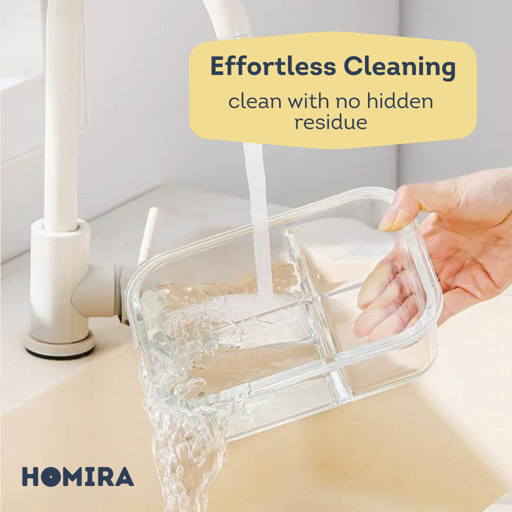 HOMIRA Sunflower Yellow Borosilicate Glass Food Container (450ml-1100ml)