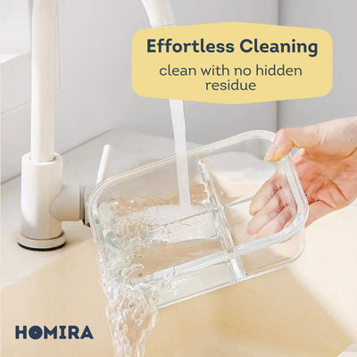 HOMIRA Sunflower Yellow Borosilicate Glass Food Container (450ml-1100ml)