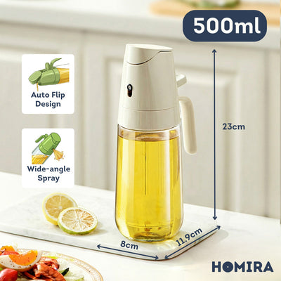 HOMIRA Spray & Auto Flip Oil Dispenser (300ml/500ml)