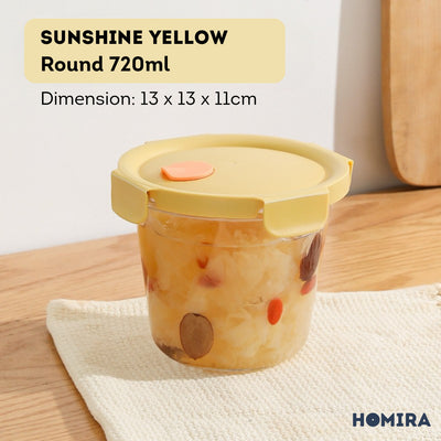 HOMIRA Summer Series Borosilicate Glass Food Container Lunch Box (450ml-940ml)