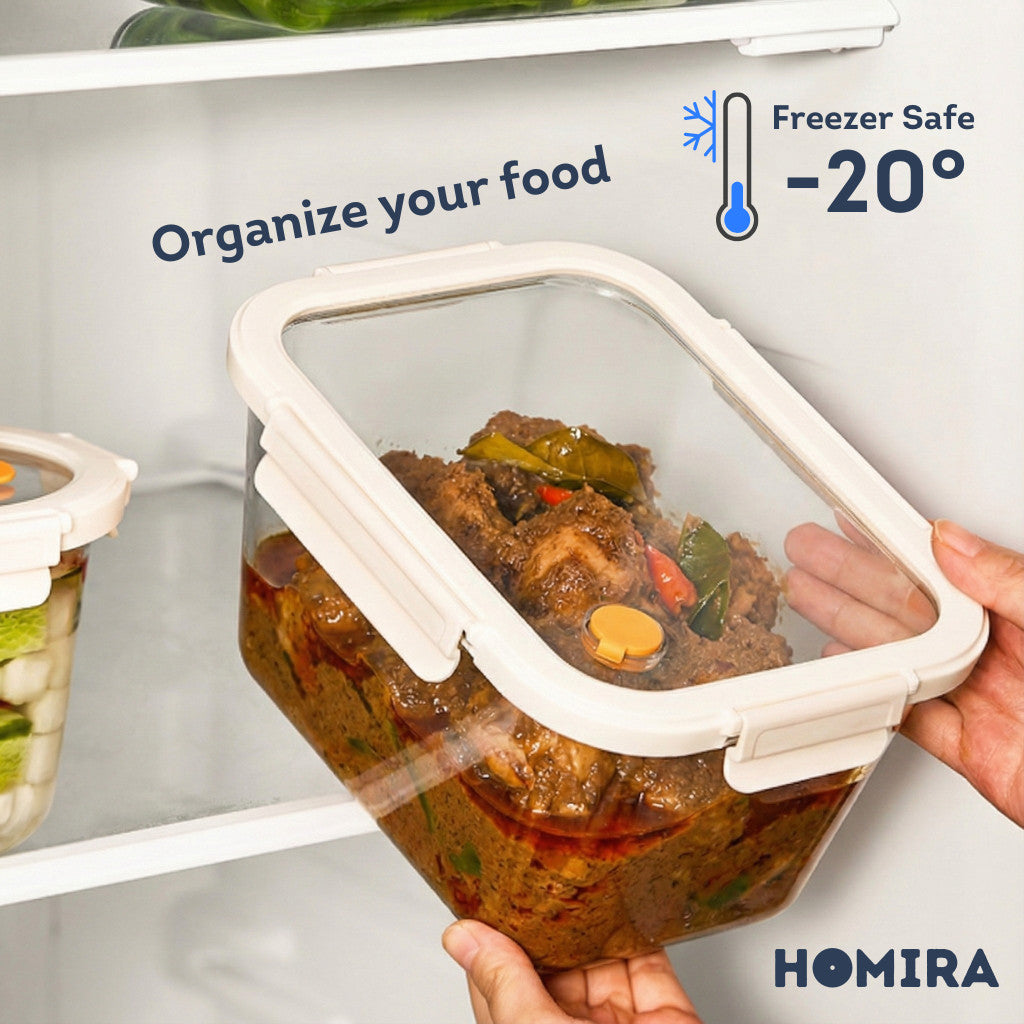 HOMIRA Signature Series Giant Rectangle Borosilicate Glass Food Container (1520ml-2600ml)