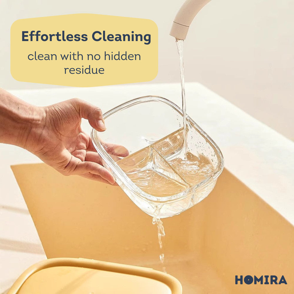 HOMIRA Summer Series Borosilicate Glass Lunchbox Bag Airtight & Microwave Safe Set