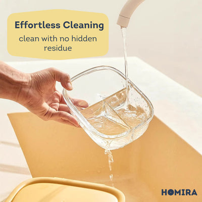 HOMIRA Summer Series Borosilicate Glass Lunchbox Bag Airtight & Microwave Safe Set