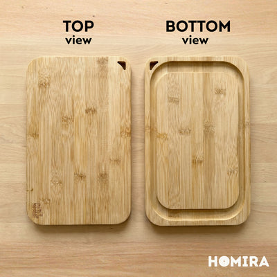 HOMIRA Bakeware Glass Tray with Wooden Lid Display Set(1L/1.6L/2.2L/3L)