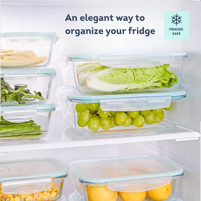 HOMIRA Classic Series Borosilicate Glass Rectangle Food Container (700ml/1100ml/1520ml/2260ml)