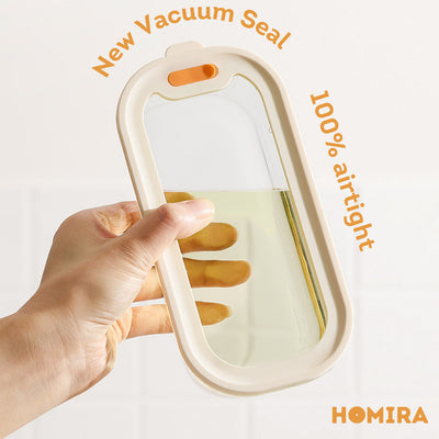 HOMIRA Timeless Series Square Borosilicate Glass Food Container (1370ml x 2 Pcs)