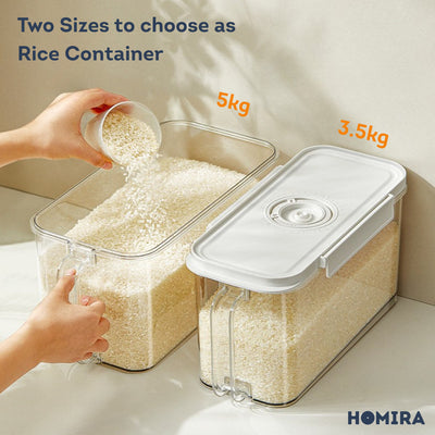 HOMIRA Compress Vacuum Rice Container Airtight Food Storage (4.5L/6L)
