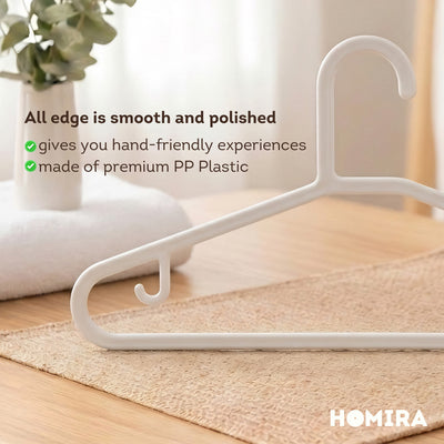 HOMIRA Standard Plastic Clothes Hanger Non-slip Durable (12 Pcs/Set)