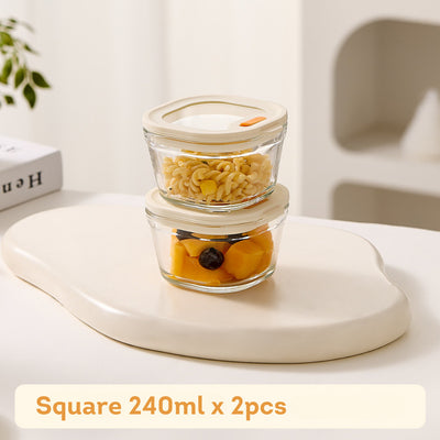 HOMIRA Timeless Series Borosilicate Glass Food Container (240ml/560ml/1370ml)
