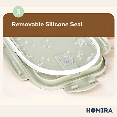 HOMIRA Wave Series Borosilicate Glass Food Container Airtight Microwave Safe (450ml-1050ml)