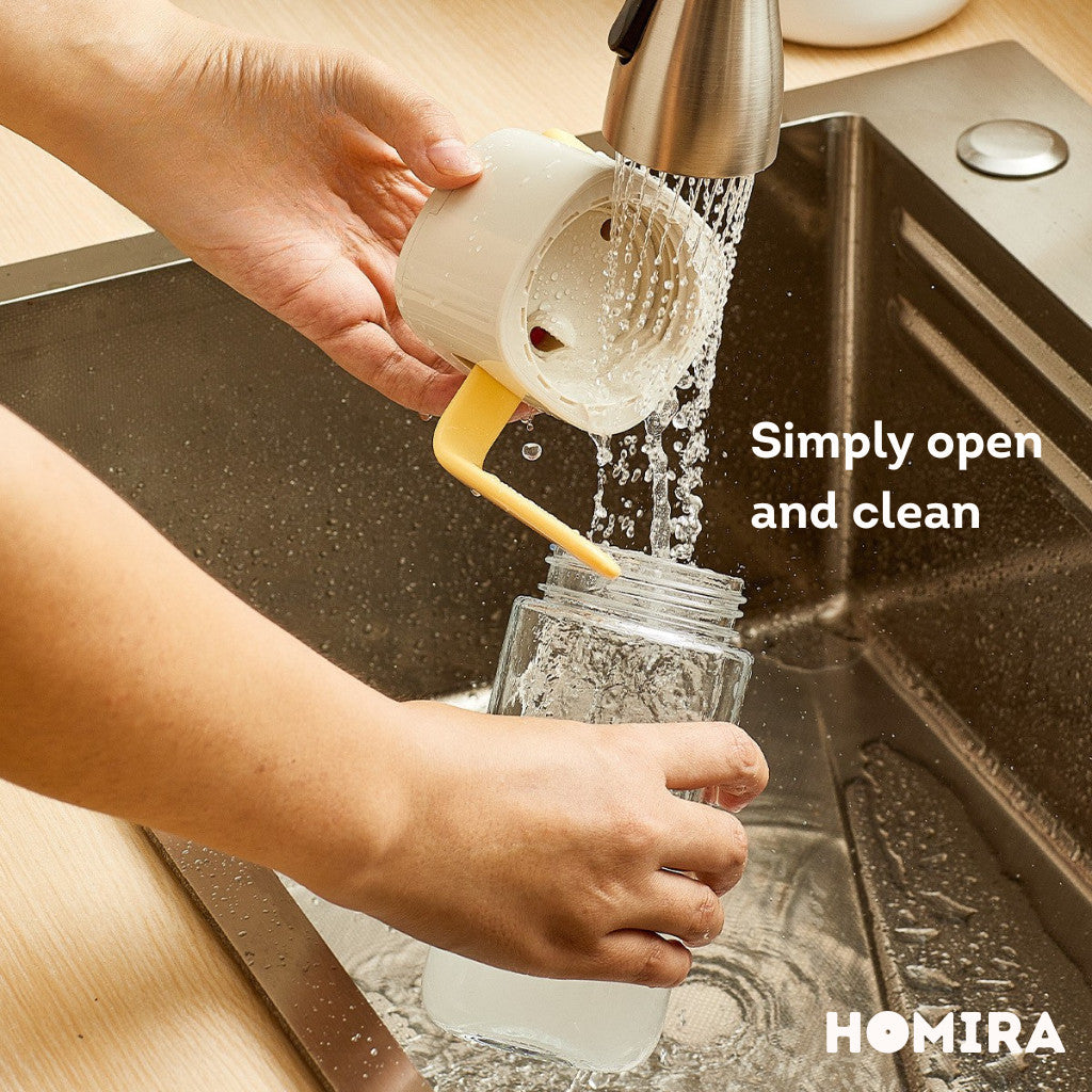 HOMIRA Cooking Oil Glass Dispenser Auto Flip (500ml)