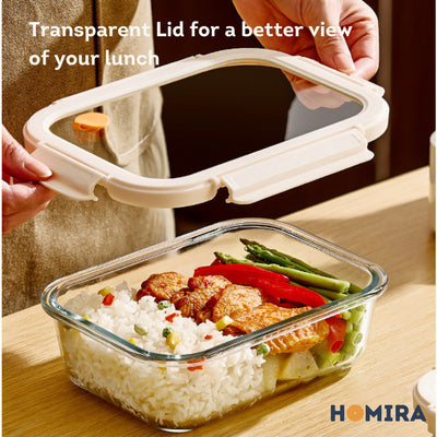 HOMIRA Signature Series Borosilicate Glass Lunchbox Bag Set