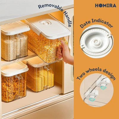 HOMIRA Compress Vacuum Rice Container Airtight Food Storage (4.5L/6L)