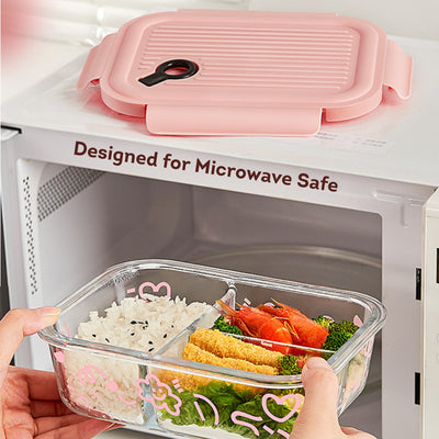 HOMIRA Lovey Cloud Series Glass Lunch Box & Insulated Bag Set (450ml - 1100ml)