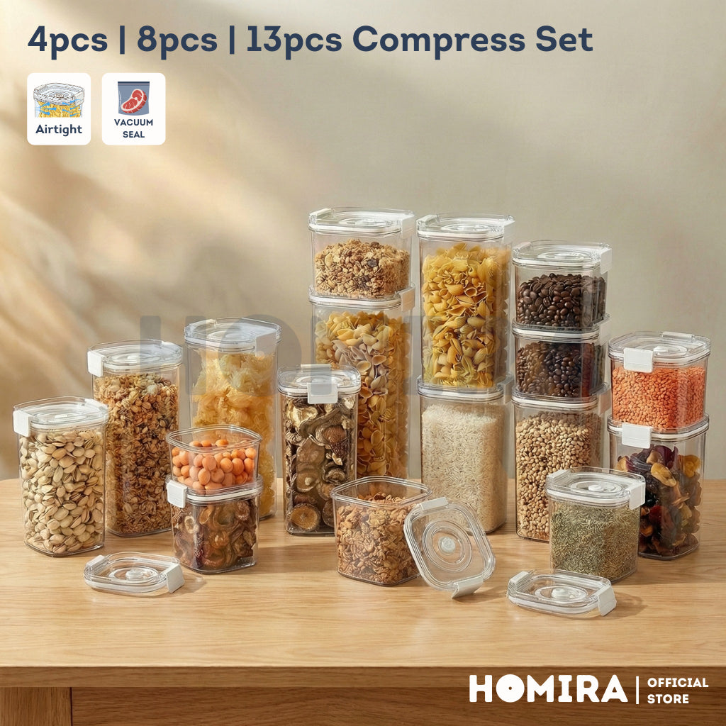 Homira Vacuum Seal Compress Food Container for Dry Food Storage SET