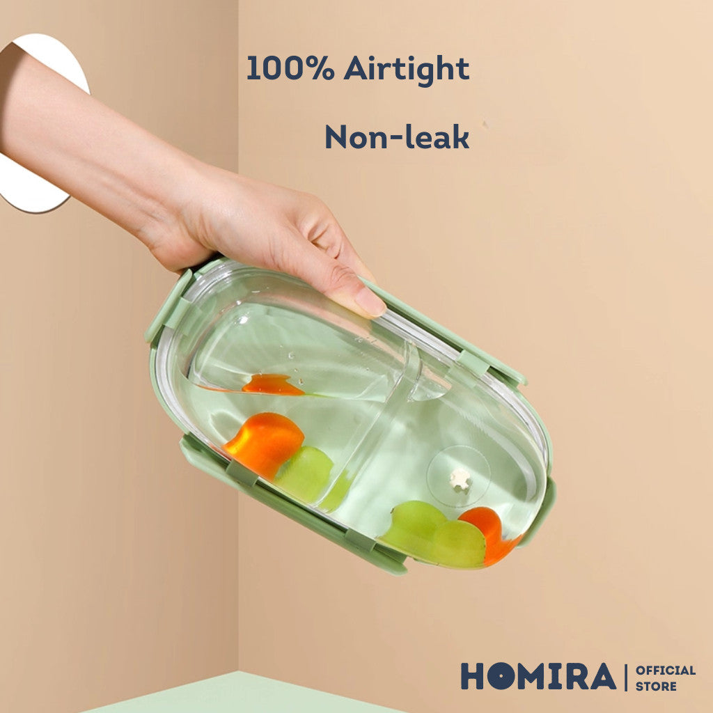 HOMIRA Long Oval Borosilicate Glass Food Container (760ml)
