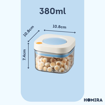 HOMIRA Press-Type Push Button Airtight Food Canister (380ml / 1100ml / 1800ml)