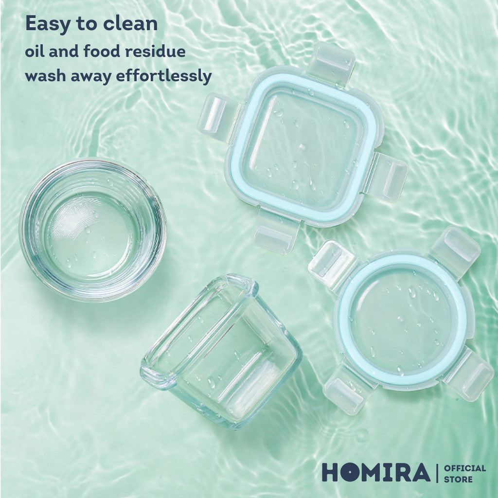 HOMIRA Classic Mini Glass Baby Food Container (130ml - 450ml)