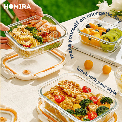 HOMIRA Signature Series Borosilicate Glass Lunchbox Bag Set
