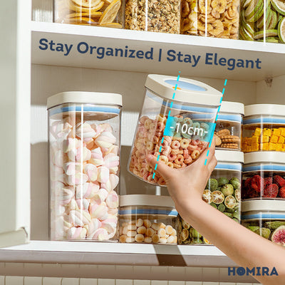 HOMIRA Press-Type Push Button Airtight Food Canister (380ml / 1100ml / 1800ml)