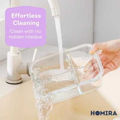 HOMIRA Floral Blossom Series Borosilicate Glass Food Container (450ml-1100ml)