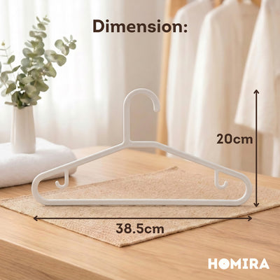 HOMIRA Standard Plastic Clothes Hanger Non-slip Durable (12 Pcs/Set)
